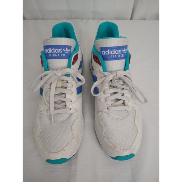 Adidas Men Size 13 Swift EVH 791004 Ultra Tech White Blue Teal Stripes athletic - Picture 1 of 16